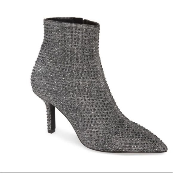 Michael Kors Katerina heeled Embellished Glitter ankle Bootie 7 - Picture 10 of 11